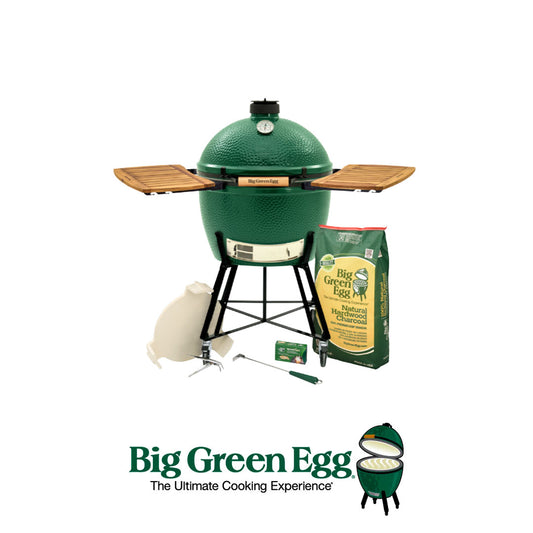 BIG GREEN EGG - KIT BASICO NIDO ESTANDAR + MESAS LATERALES ACACIA BIG GREEN EGG - MINIMAX