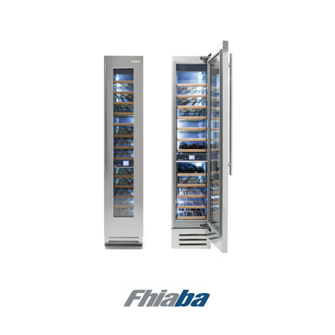 FHIABA - KS4490FW6R - Cava de vinos alta puerta en acero 45cm