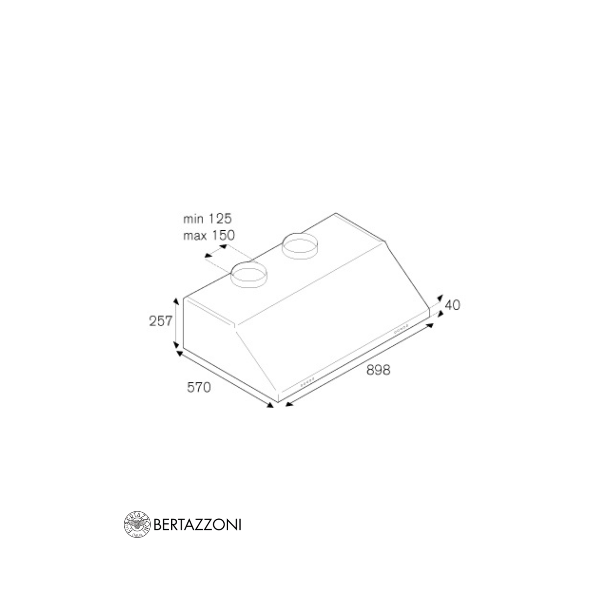 BERTAZZONI- Extractor de Isla 90cm  - KU90PRO2XA