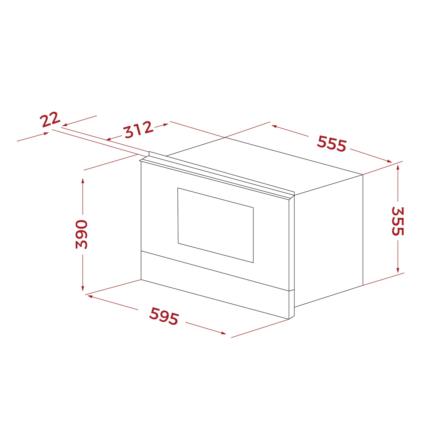 TEKA - Microondas integrable negro 60cm;  ML 822 BIS L - 40584305