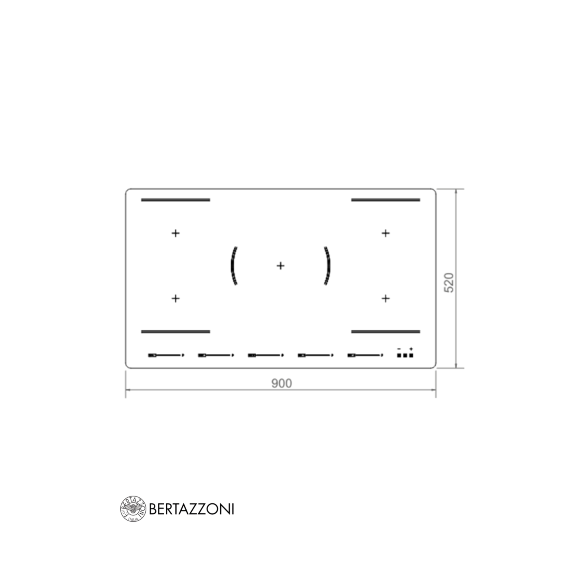 BERTAZZONI - Cubierta de inducción Flex de 90cm  - P905I2M30NV