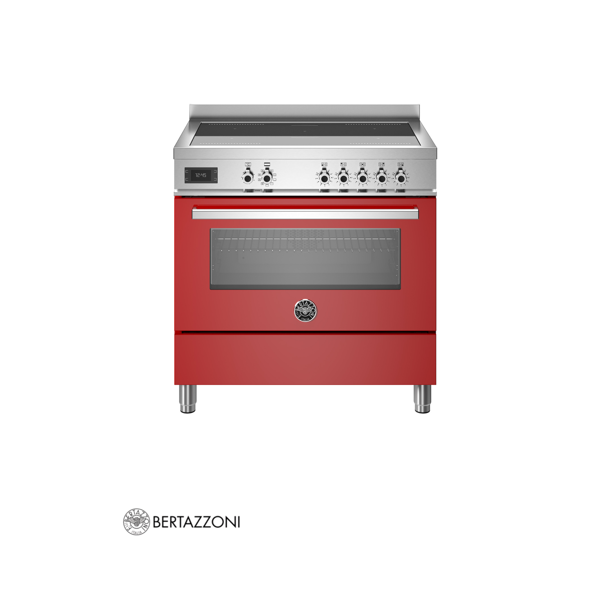 BERTAZZONI - Cocina De Inducción 5 Zonas 2 Flex & Horno Multifunción 90CM Rojo - PRO95I1EROT