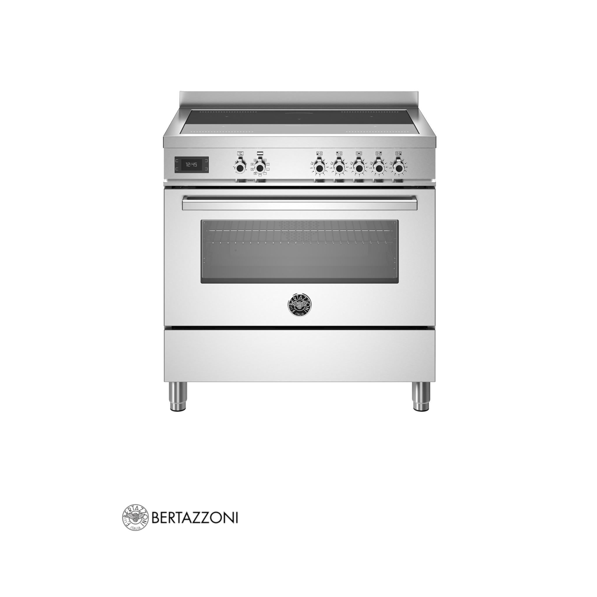 BERTAZZONI  - Cocina Con Inducción 5 Zonas 2 Flex & Horno Multifunción 90CM Acero - PRO95I1EXT