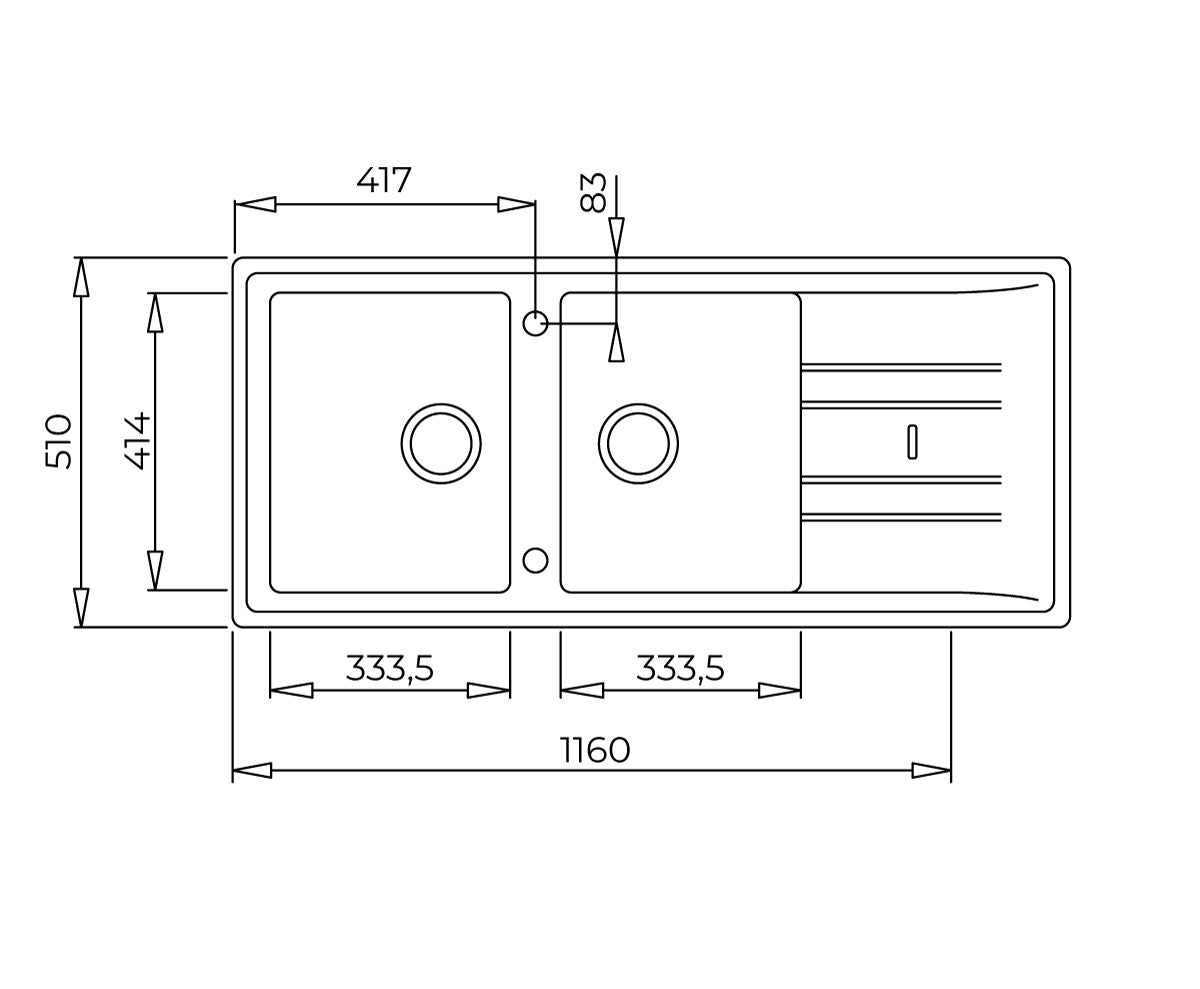 TEKA - Fregador a sobre poner; STONE 80 B-TG 2C 1E - 115400009